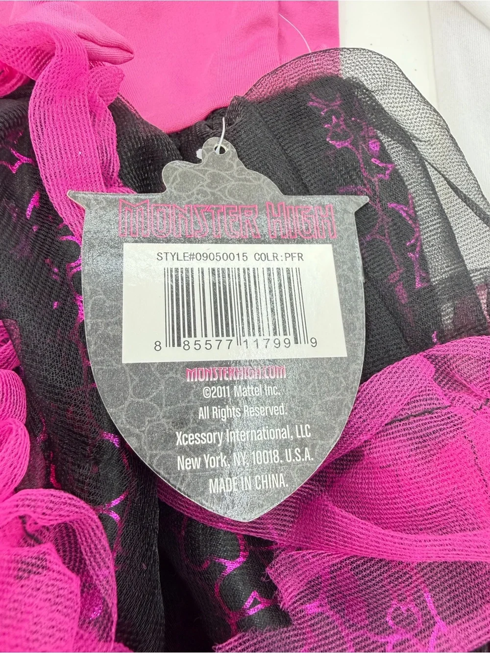 NWT 2011 Monster High Dress Girls 4-5 Bling Halloween Costume Dress Up Pink